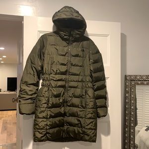 North Face olive green women’s coat - size M